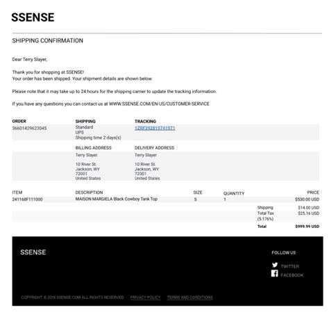 ssense receipt.